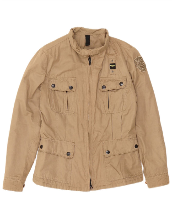 Blauer Womens Utility Jacket UK 10 Small Beige Cotton