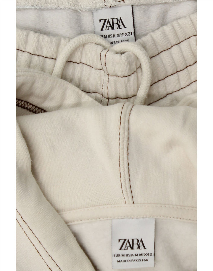 Zara Mens Hooded Full Tracksuit Medium  White Cotton