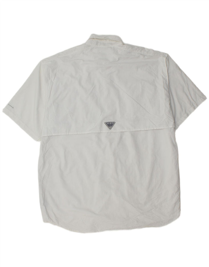 Columbia Mens Tall Short Sleeve Shirt XL White Polyester