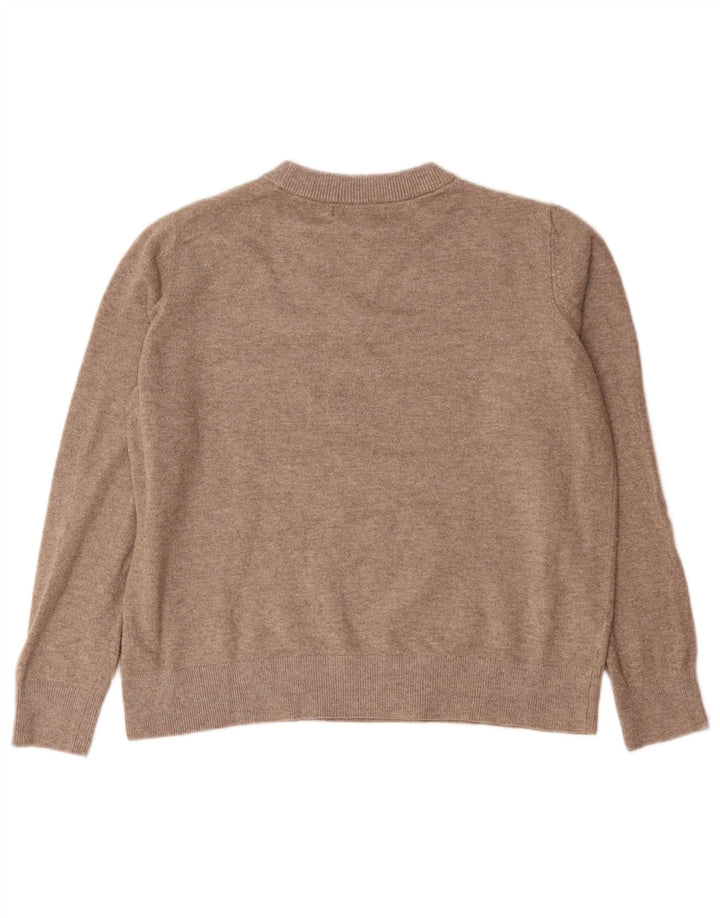 Marks & Spencer Womens Crew Neck Jumper Sweater UK 14 Medium Grey Polyester