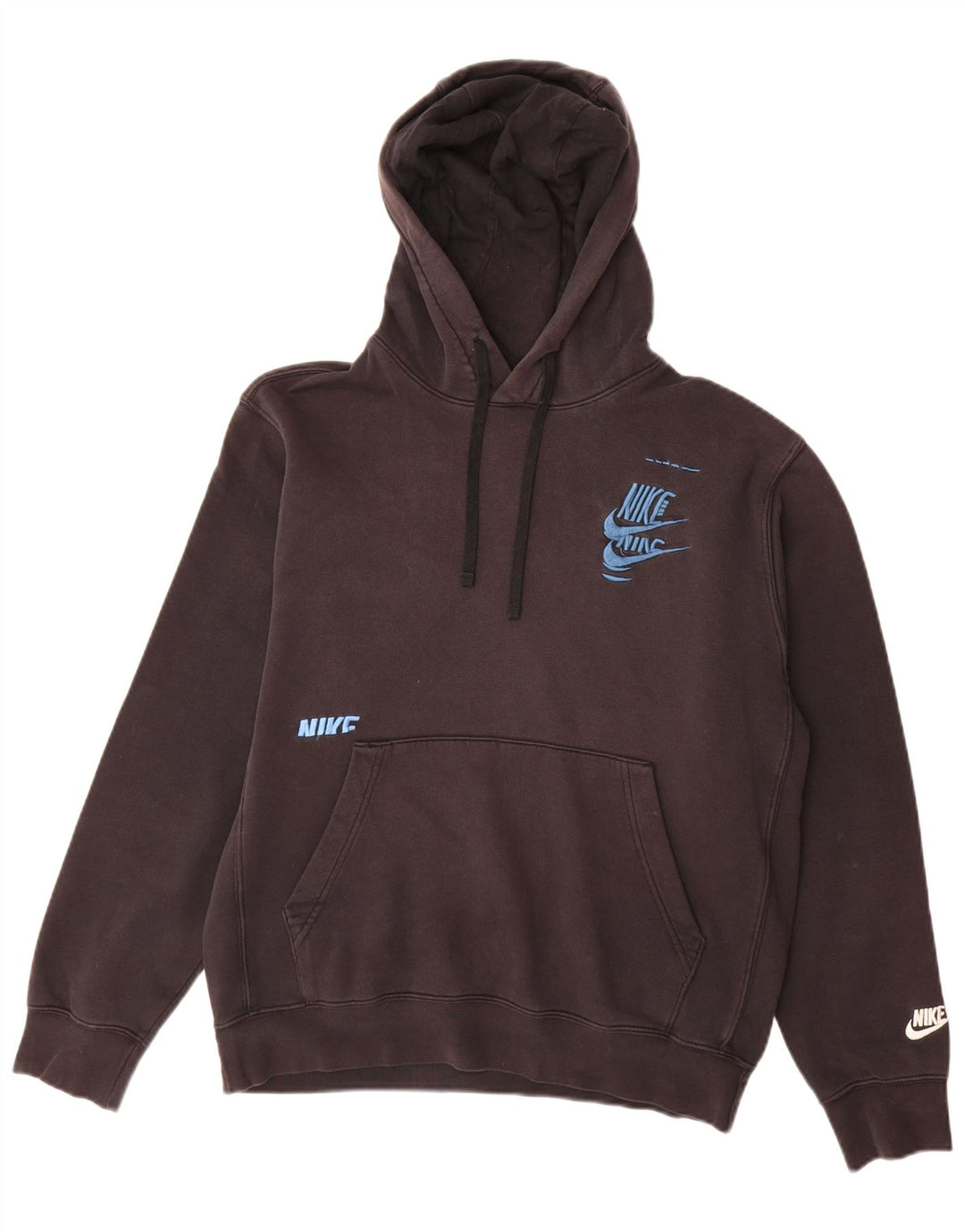 Nike Mens Hoodie Jumper Medium Black Cotton