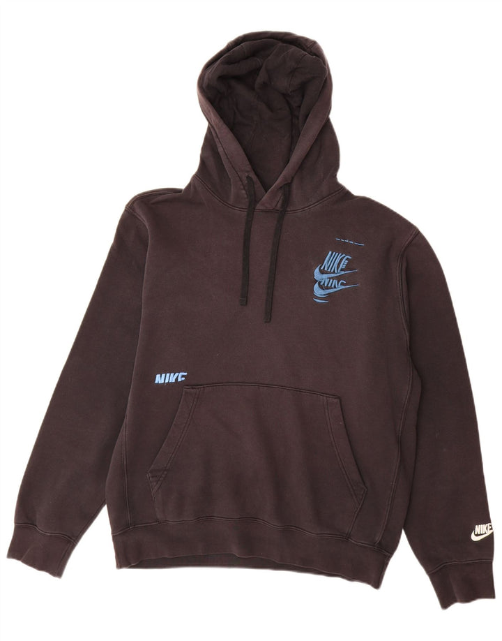 Nike Mens Hoodie Jumper Medium Black Cotton