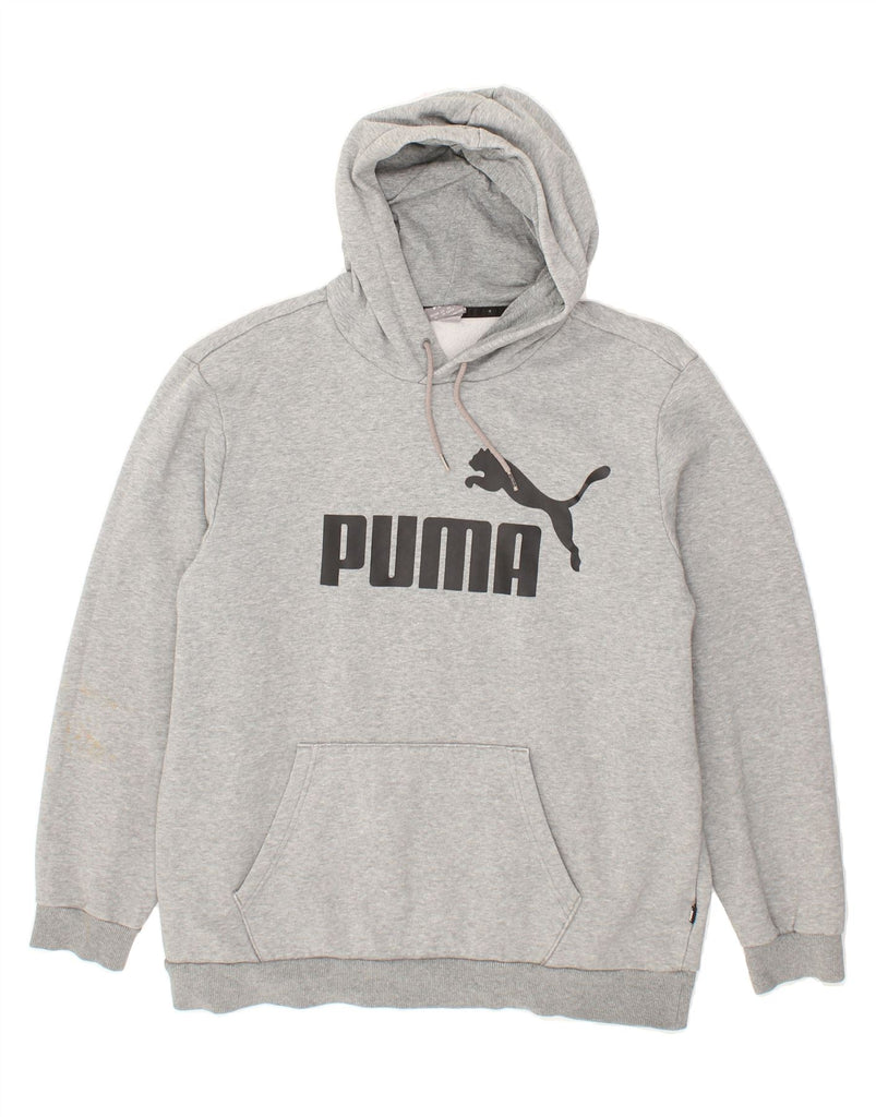 PUMA Mens Graphic Hoodie Jumper XL Grey Cotton Vintage Puma and Second-Hand Puma from Messina Hembry 