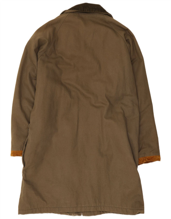 Zip Womens Oversized Duffle Coat UK 18 XL Khaki Cotton