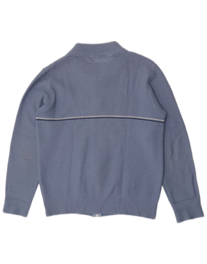 Vintage Mens Cardigan Sweater Medium Blue Striped