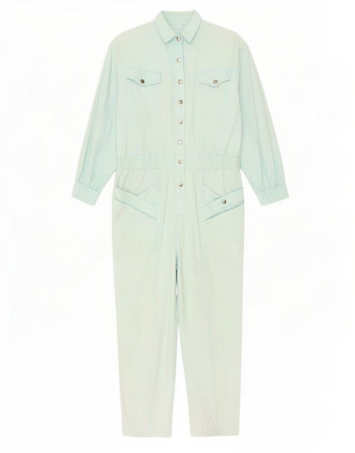 Vintage Womens Long Sleeve Oversized Jumpsuit EU 38 Medium Blue