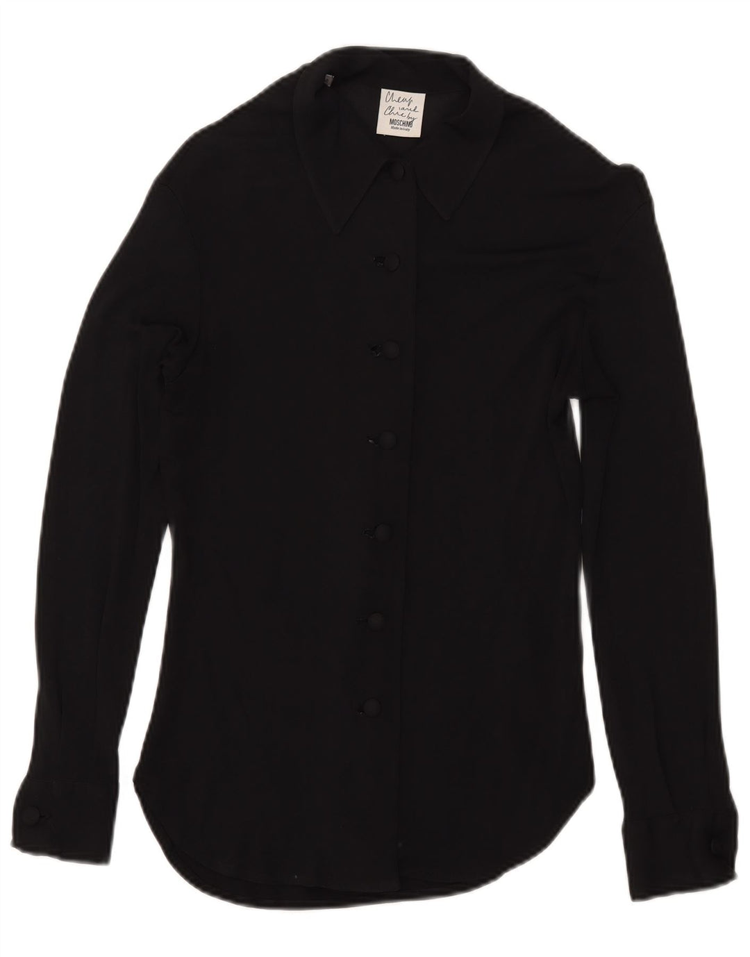 Moschino Womens See Through Shirt Blouse UK 8 Small Black Rayon
