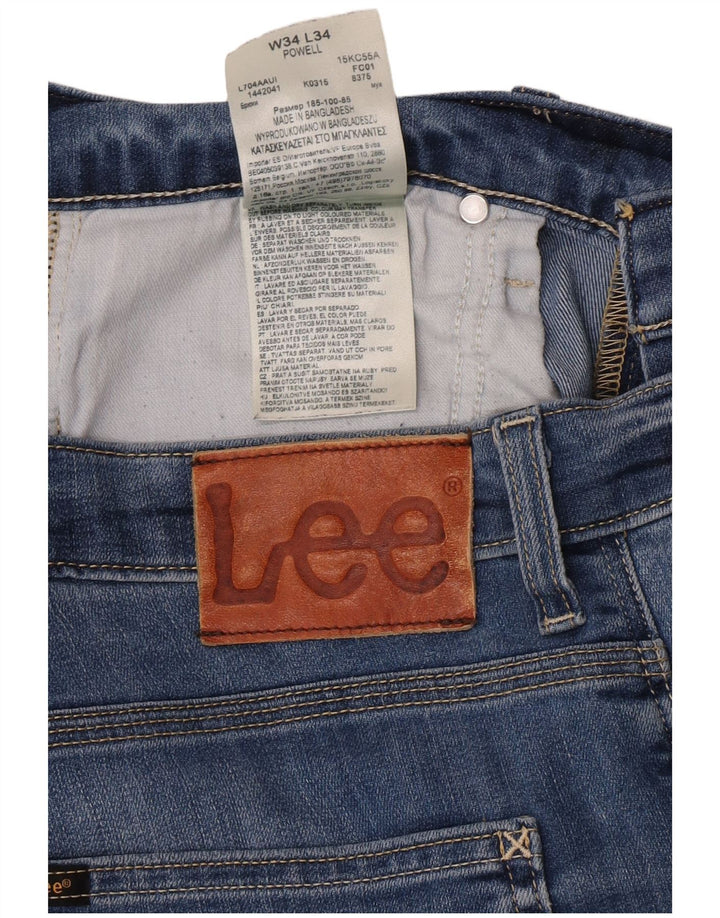 Lee Mens Powell Slim Jeans W34 L28 Blue Cotton