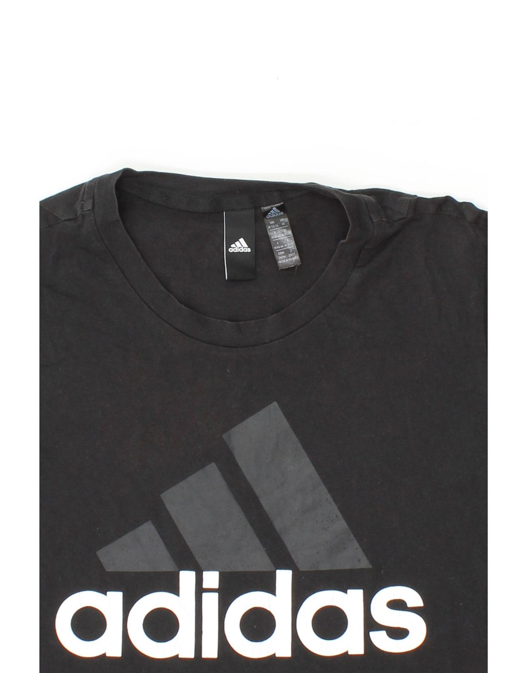 ADIDAS Womens Graphic T-Shirt Top UK 12/14 Medium Black Vintage Adidas and Second-Hand Adidas from Messina Hembry 