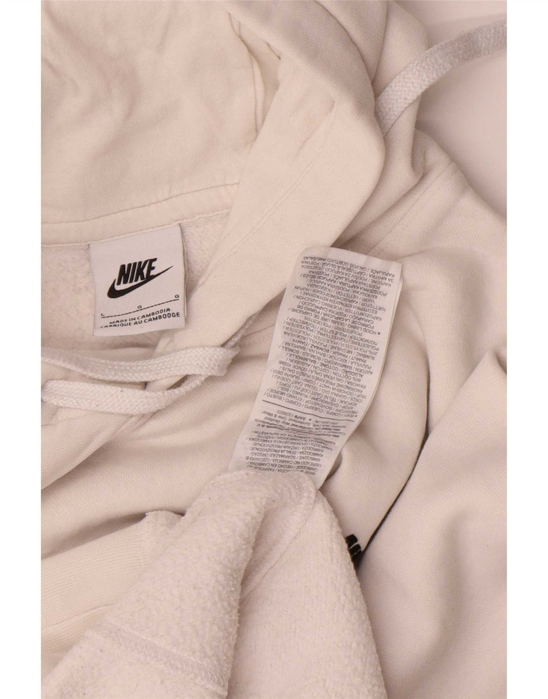 Nike Mens Hoodie Jumper Large White Cotton