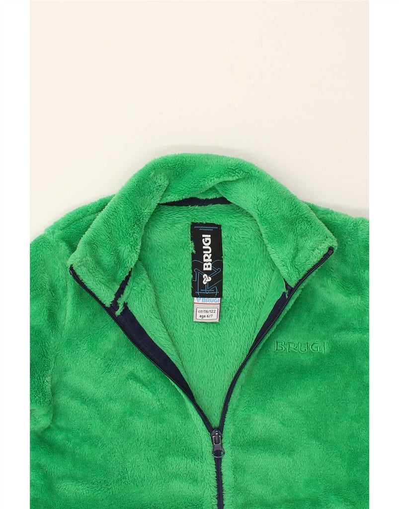 BRUGI Girls Fleece Jacket 6-7 Years Green Polyester | Vintage Brugi | Thrift | Second-Hand Brugi | Used Clothing | Messina Hembry 