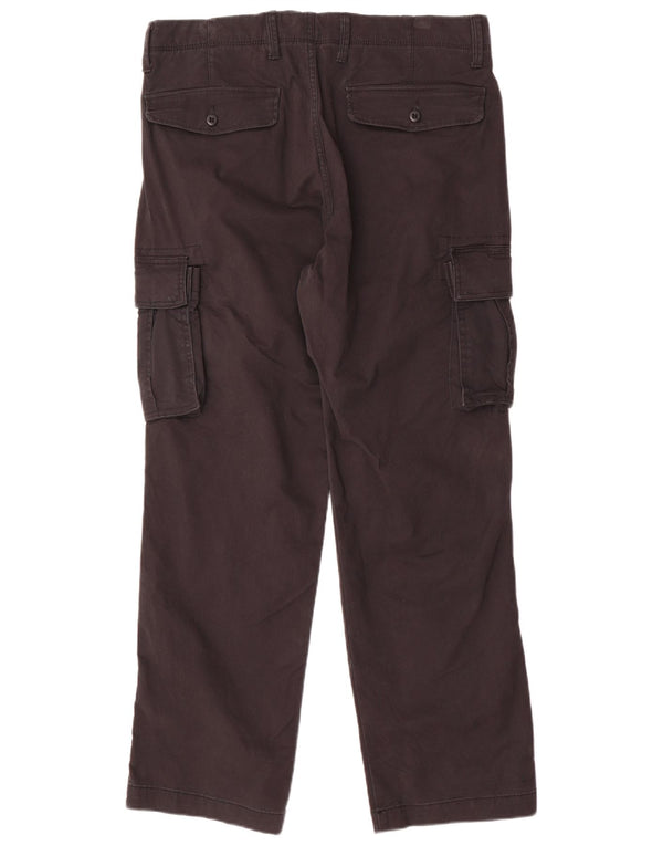 Gap Mens Straight Cargo Trousers W32 L30 Black Cotton