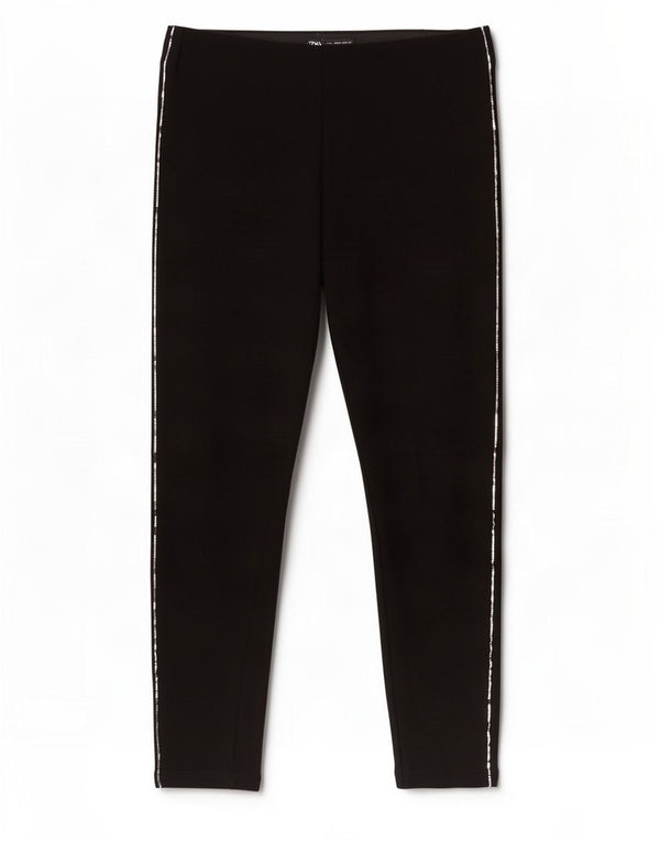 Zara Womens Skinny Cropped Trousers Large W30 L24 Black Viscose