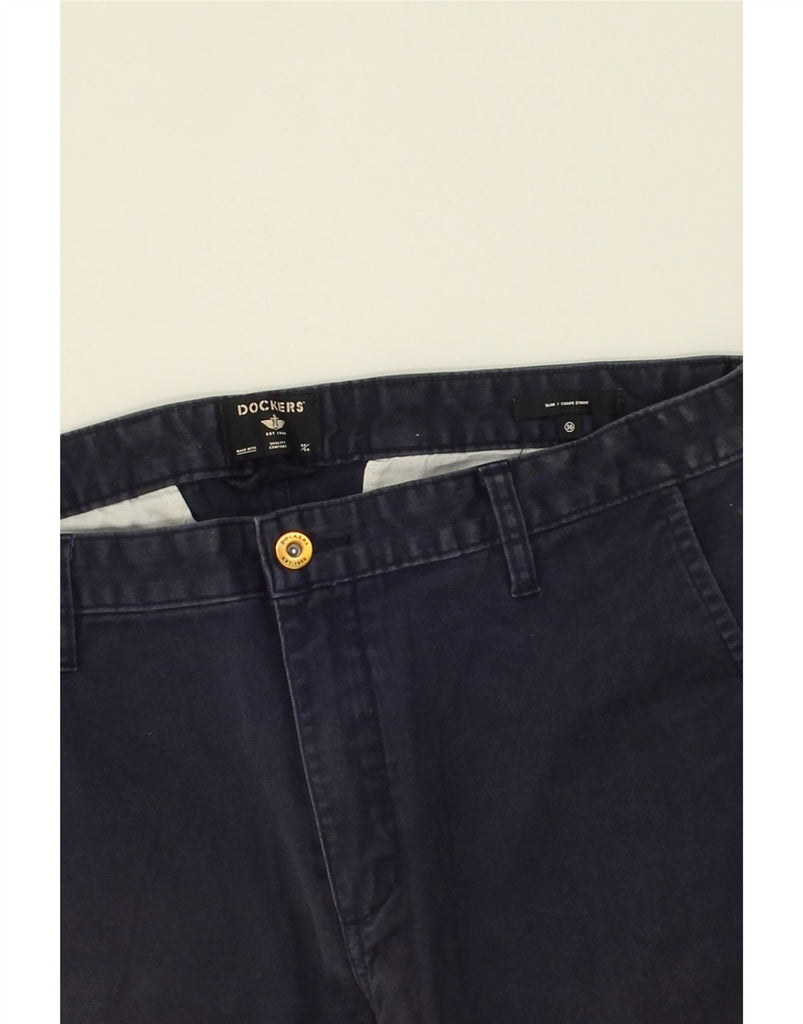 DOCKERS Mens Slim Chino Trousers W36 L27  Navy Blue Cotton | Vintage Dockers | Thrift | Second-Hand Dockers | Used Clothing | Messina Hembry 