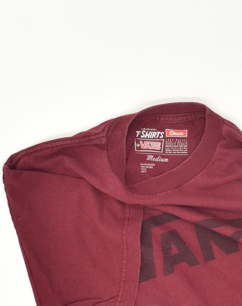 VANS Mens Classic Fit Graphic T-Shirt Top Medium Burgundy Cotton | Vintage Vans | Thrift | Second-Hand Vans | Used Clothing | Messina Hembry 