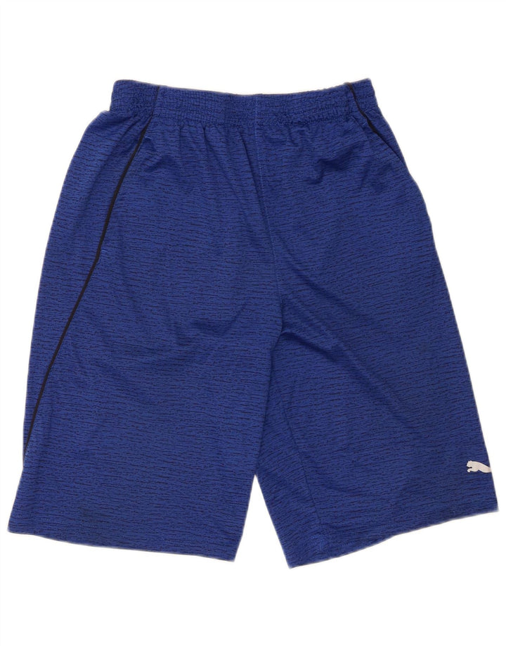 Puma Boys Sport Shorts 13-14 Years XL Navy Blue Flecked Polyester
