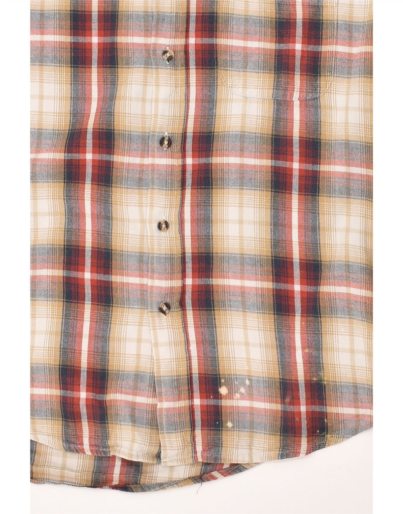 OVS Mens Shirt Medium Beige Plaid | Vintage OVS | Thrift | Second-Hand OVS | Used Clothing | Messina Hembry 