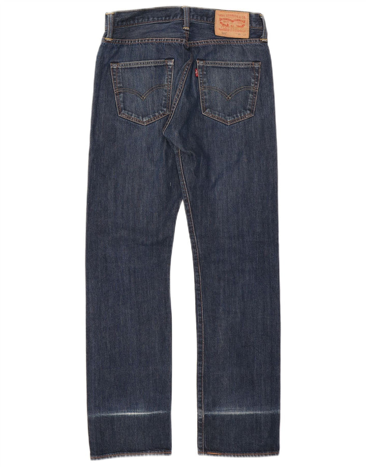 LEVI'S Mens 501 Straight Jeans W30 L32 Navy Blue Cotton