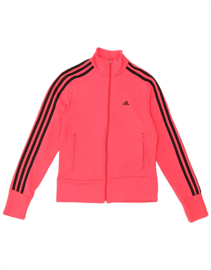ADIDAS Womens Tracksuit Top Jacket UK 10 Small Pink Polyester