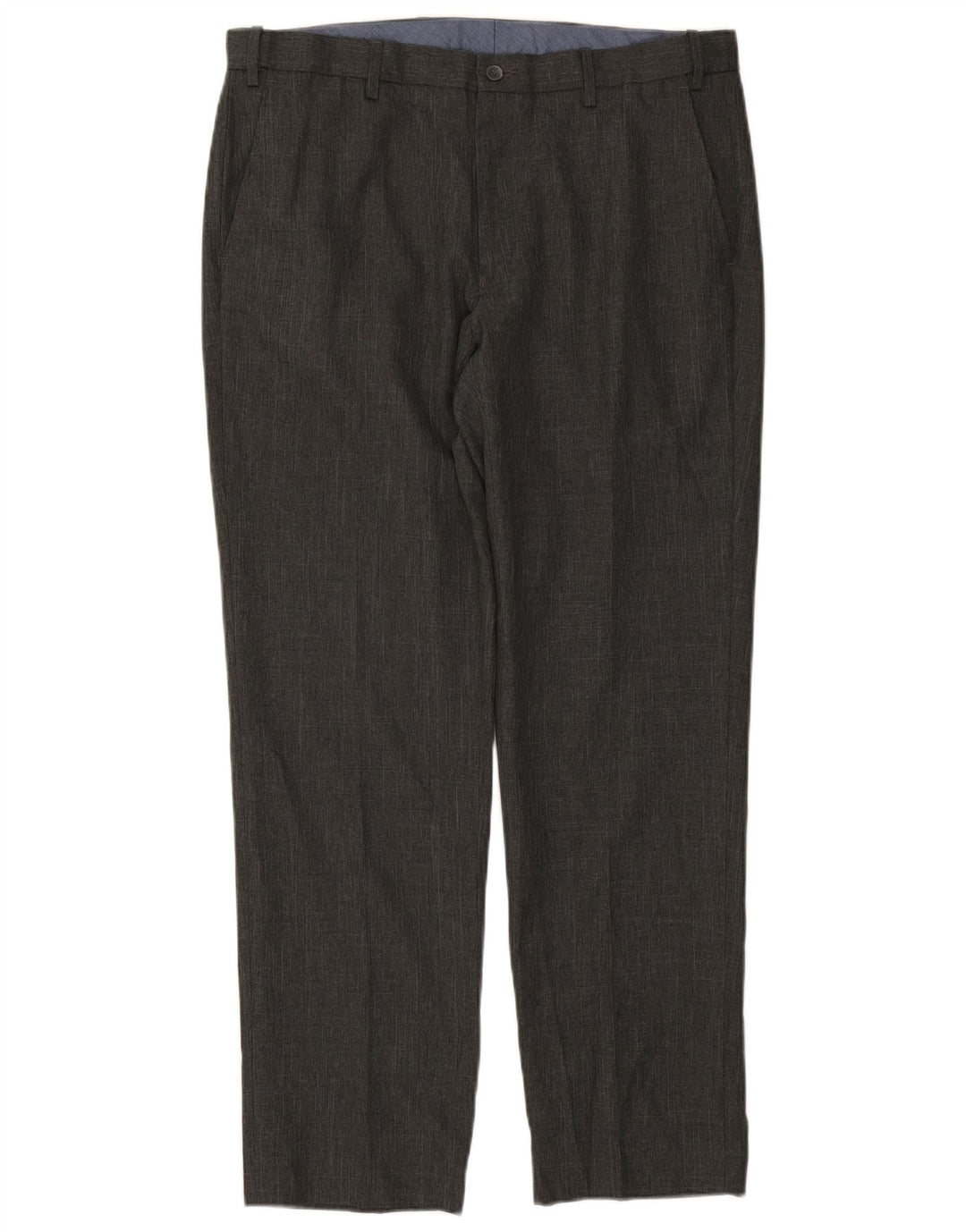MARKS & SPENCER Mens Straight Suit Trousers W36 L31 Grey Polyester