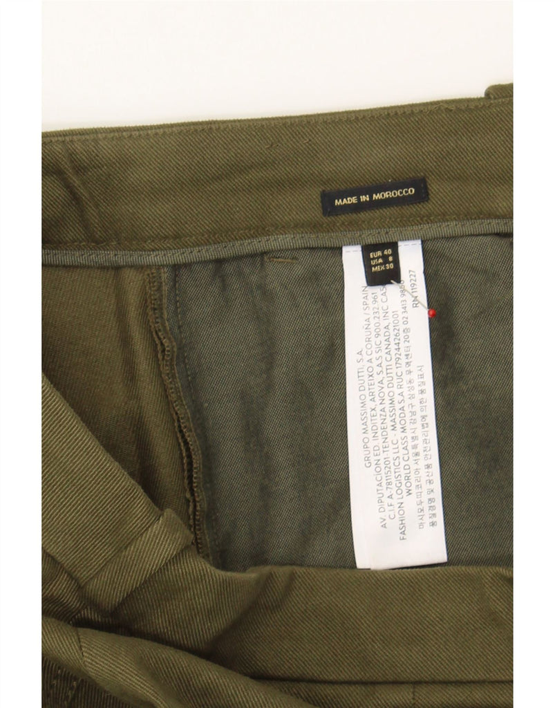 MASSIMO DUTTI Womens Straight Chino Trousers EU 40 Medium W30 L27 Khaki Vintage Massimo Dutti and Second-Hand Massimo Dutti from Messina Hembry 