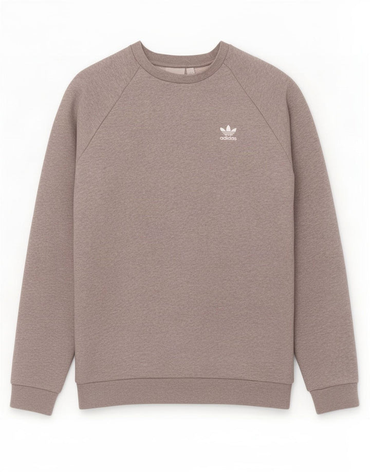 Adidas Mens Sweatshirt Jumper Medium Grey Flecked Cotton