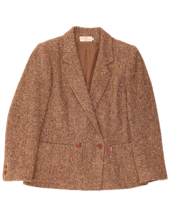 Carrera Womens Double Breasted Blazer Jacket IT 44 Medium Brown Flecked