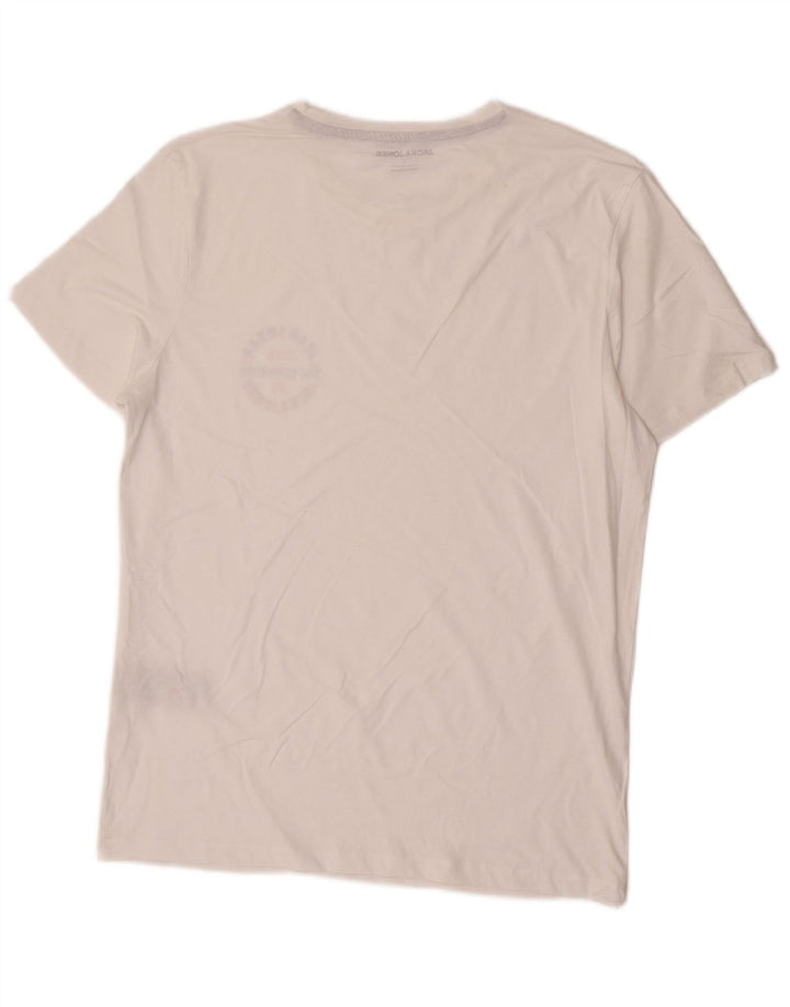 Jack & Jones Mens T-Shirt Top Large White Cotton