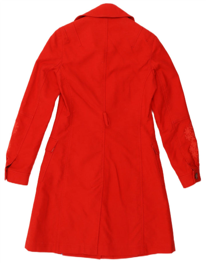 Oilily Womens Patterned Regular Fit Overcoat EU 36 Small Red Paisley Cotton