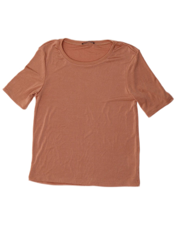 Zara Womens T-Shirt Top UK 12 Medium Pink Polyester