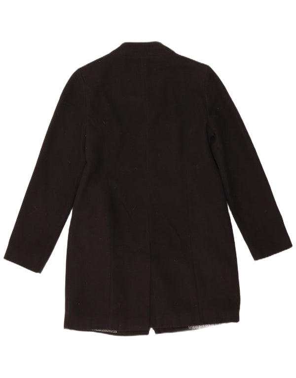 Marks & Spencer Womens Overcoat UK 12 Medium Black Polyester