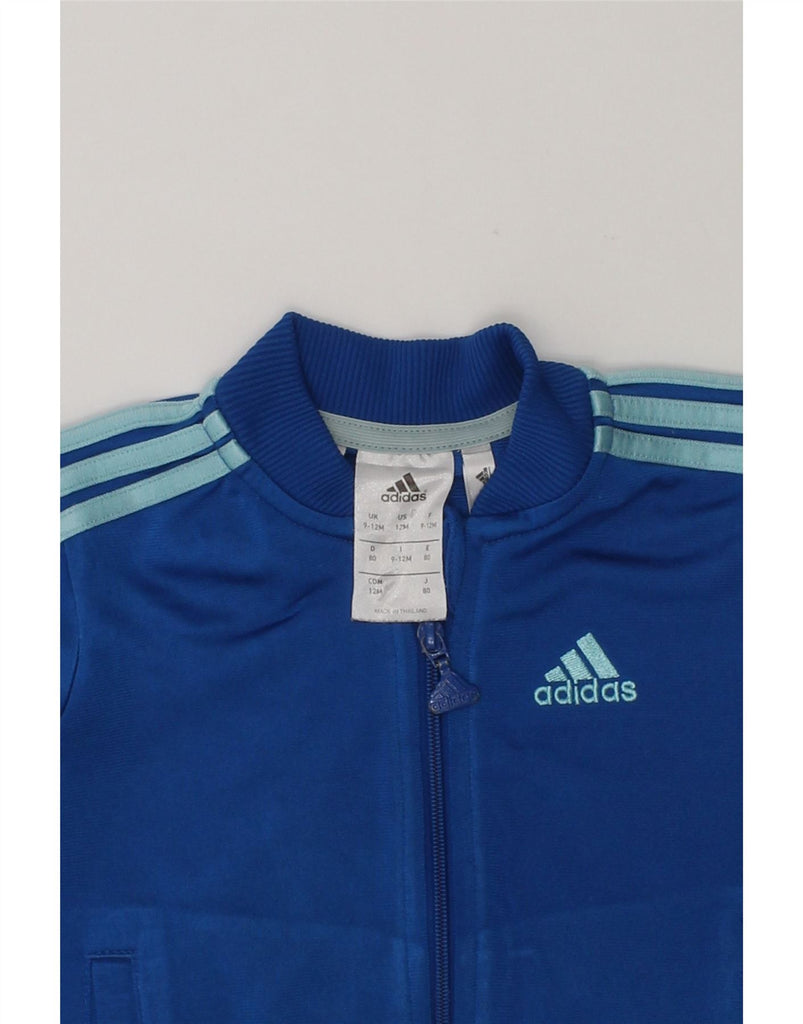 ADIDAS Baby Boys Tracksuit Top Jacket 9-12 Months Blue Colourblock | Vintage Adidas | Thrift | Second-Hand Adidas | Used Clothing | Messina Hembry 