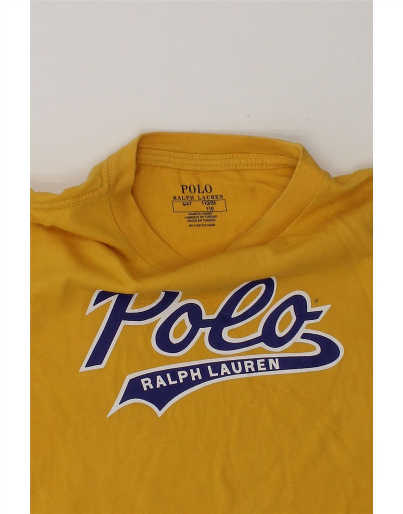 POLO RALPH LAUREN Boys Graphic T-Shirt Top 3-4 Years Yellow | Vintage Polo Ralph Lauren | Thrift | Second-Hand Polo Ralph Lauren | Used Clothing | Messina Hembry 