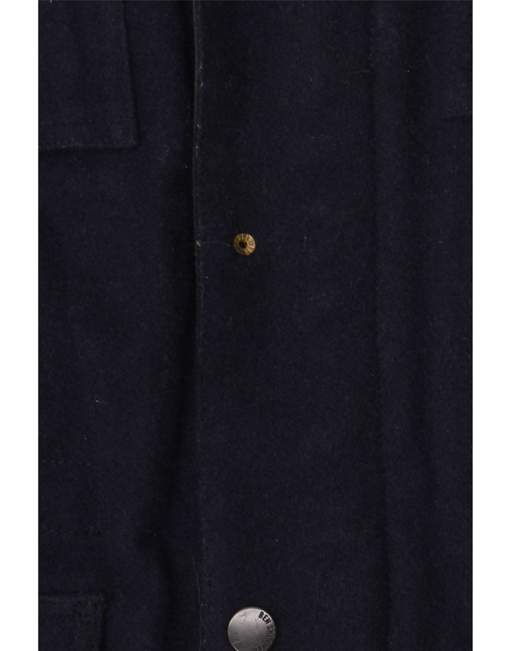 BEN SHERMAN Mens Utility Jacket UK 38 Medium Navy Blue Wool Vintage Ben Sherman and Second-Hand Ben Sherman from Messina Hembry 