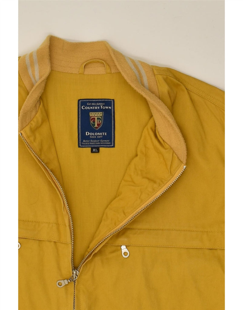 DOLOMITE Mens Bomber Jacket UK 42 XL Yellow Cotton | Vintage Dolomite | Thrift | Second-Hand Dolomite | Used Clothing | Messina Hembry 