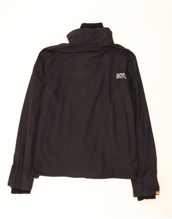 Superdry Mens Graphic Rain Jacket UK 44 2XL Black Polyester