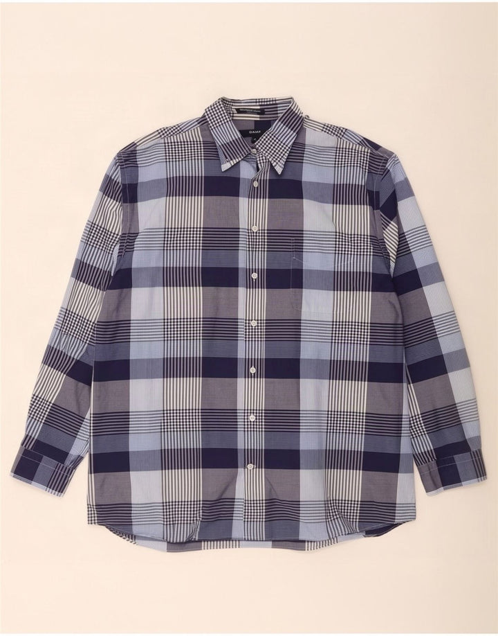Gant Mens Regular Fit Shirt XL Navy Blue Check Cotton