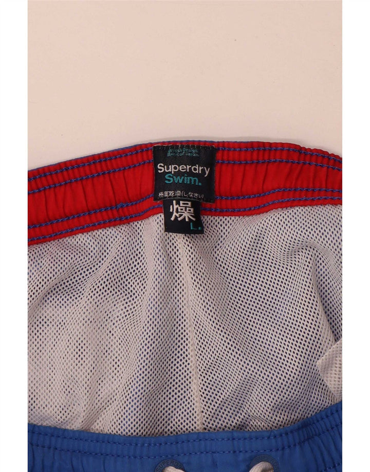 Superdry Mens Graphic Swimming Shorts Large Blue Polyester