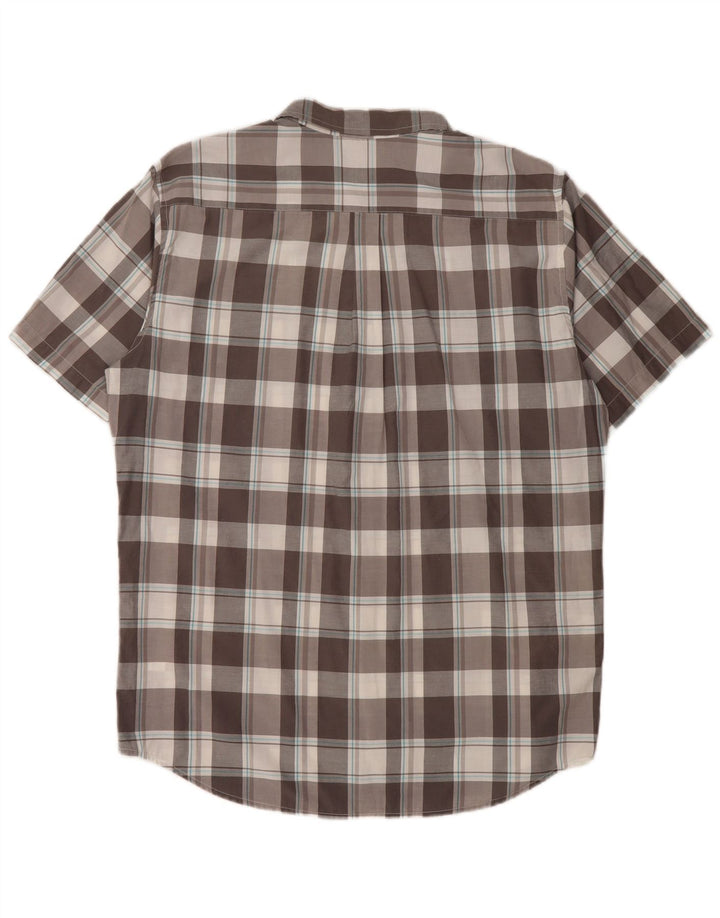 QUIKSILVER Mens Short Sleeve Shirt Medium Grey Check Cotton