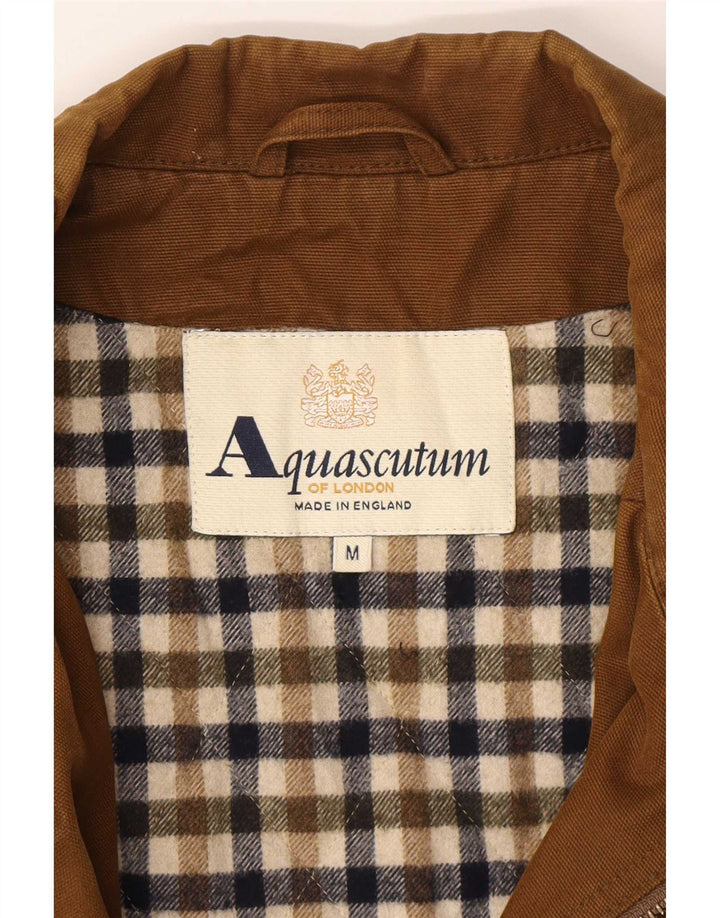 Aquascutum Mens Utility Jacket UK 38 Medium Brown Cotton
