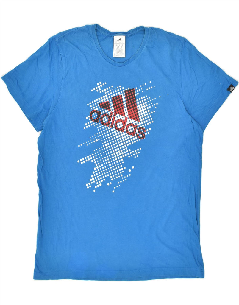 ADIDAS Mens Graphic T-Shirt Top Medium Blue Cotton | Vintage Adidas | Thrift | Second-Hand Adidas | Used Clothing | Messina Hembry 