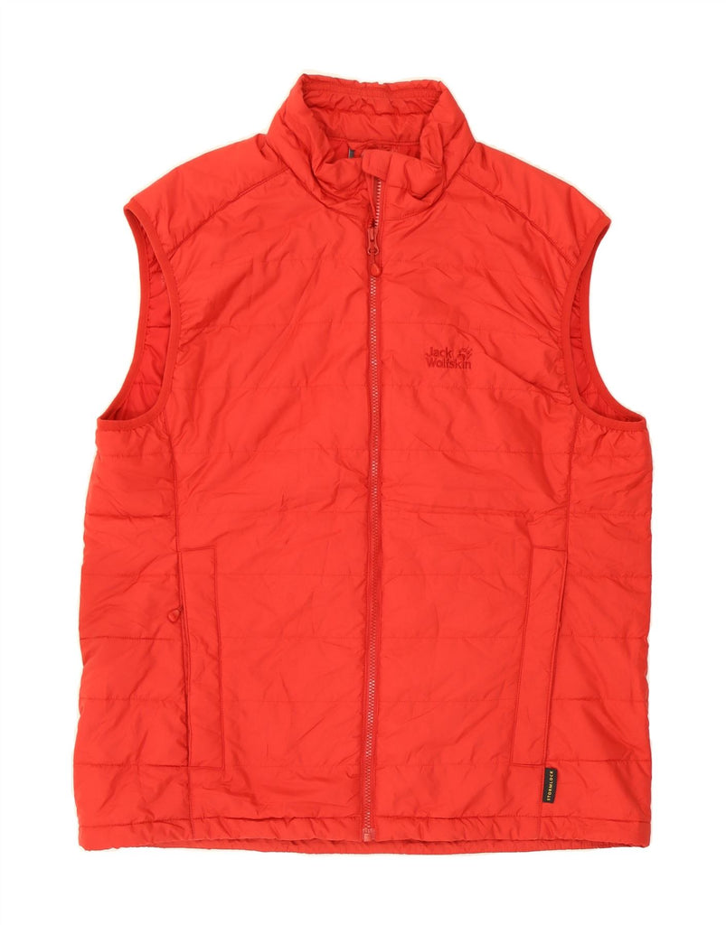 JACK WOLFSKIN Mens Gilet UK 40 Large Red Polyester Vintage Jack Wolfskin and Second-Hand Jack Wolfskin from Messina Hembry 