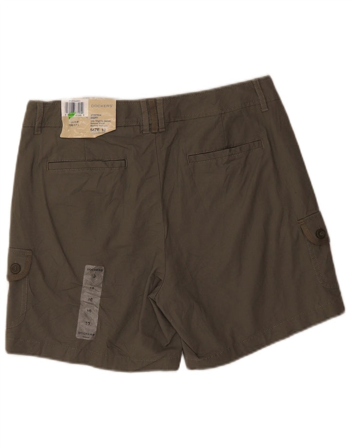 Dockers Womens Stretch Cargo Shorts US 10 Large W32  Khaki Cotton