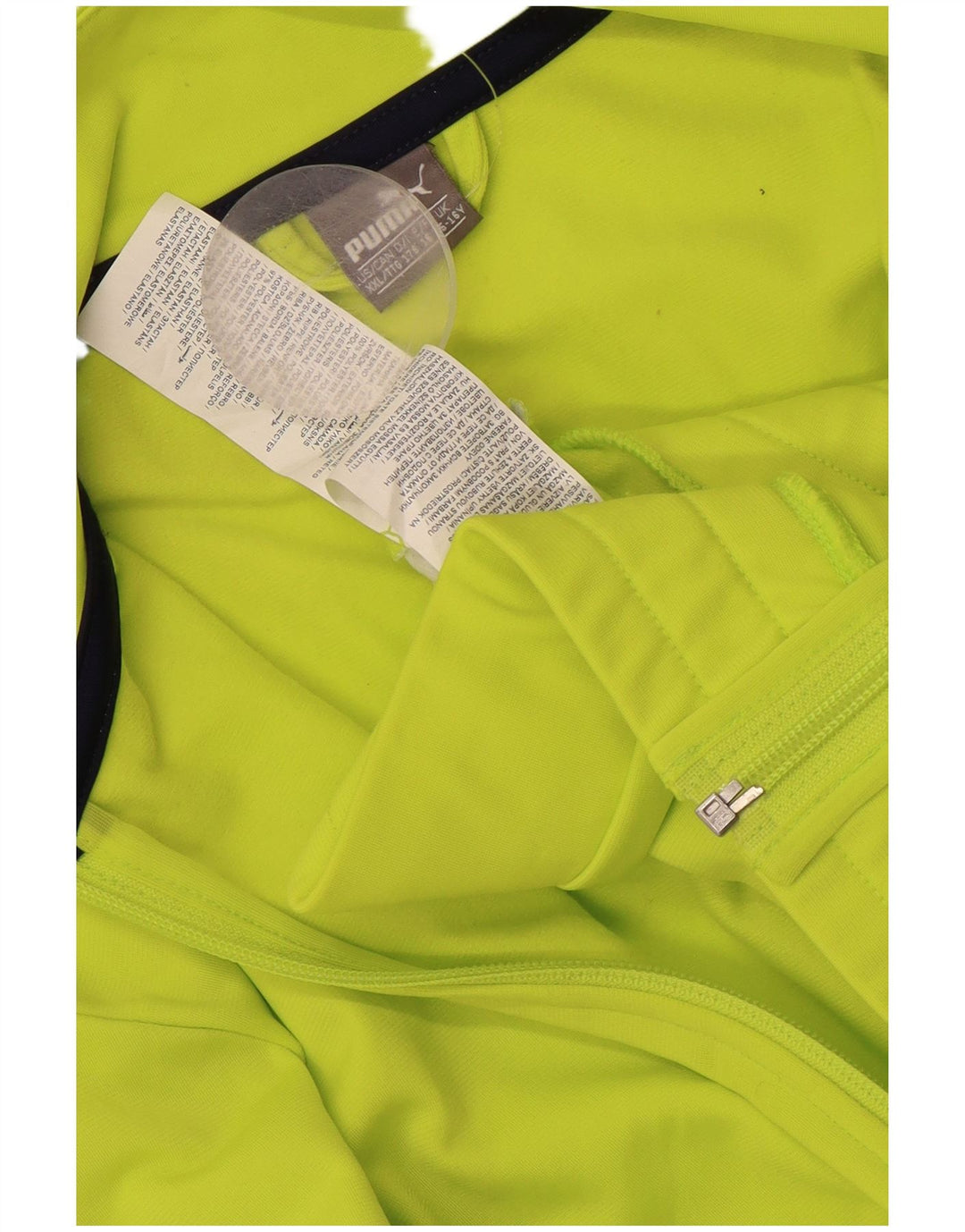 PUMA Boys Tracksuit Top Jacket 15-16 Years Green Colourblock Polyester