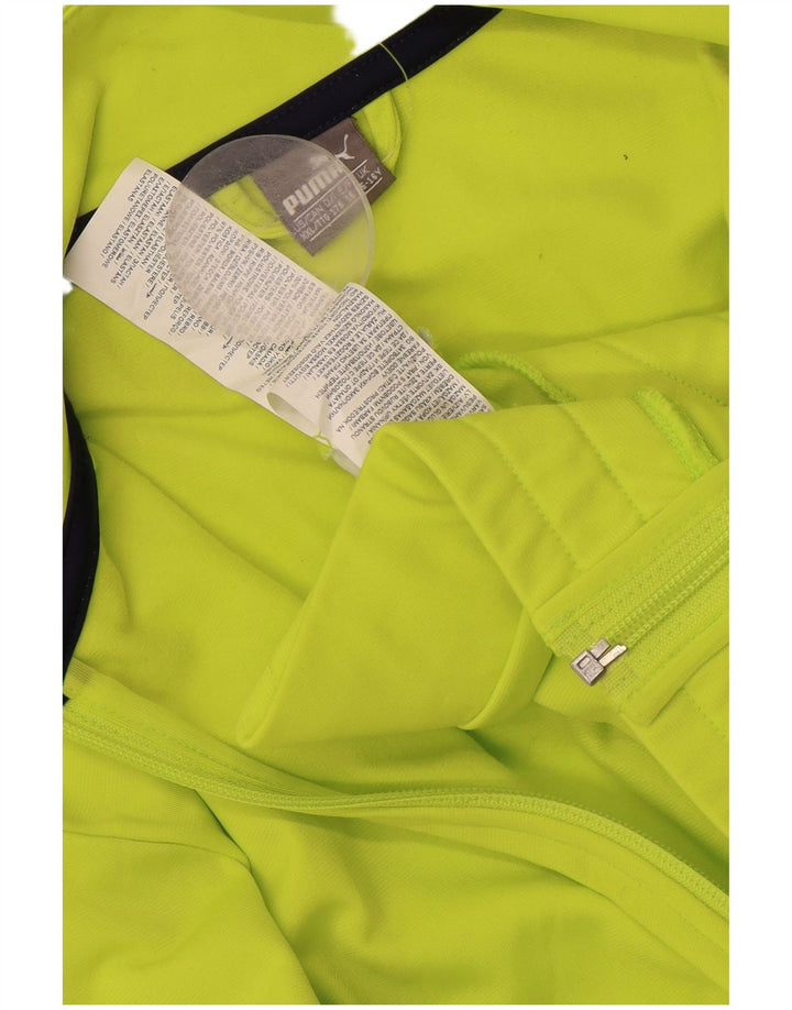 PUMA Boys Tracksuit Top Jacket 15-16 Years Green Colourblock Polyester