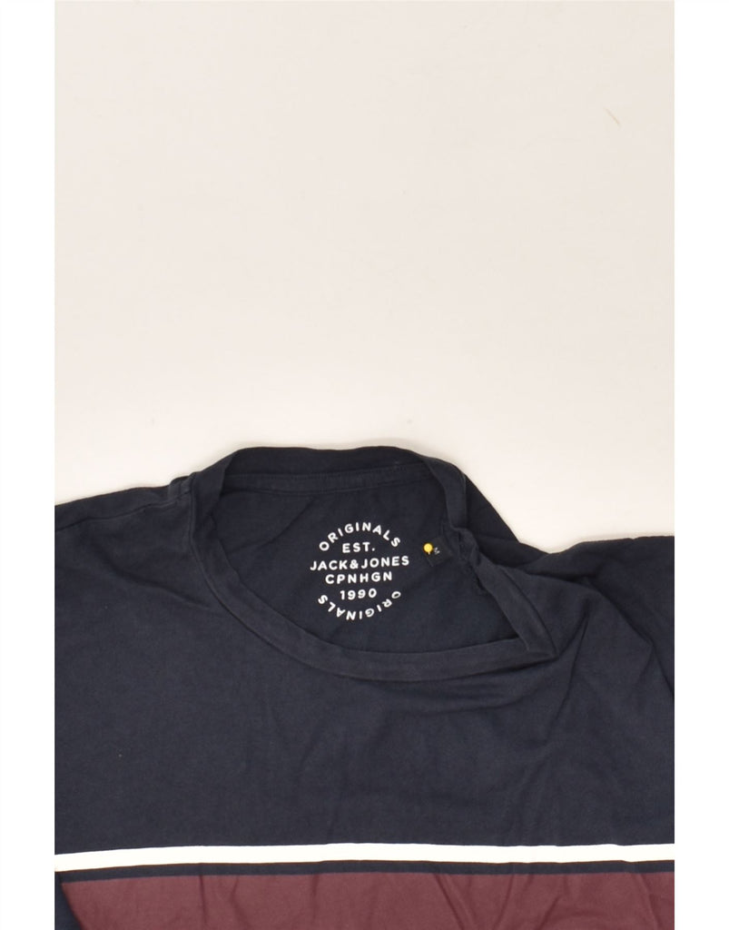 JACK & JONES Mens Originals Graphic T-Shirt Top Medium Navy Blue | Vintage Jack & Jones | Thrift | Second-Hand Jack & Jones | Used Clothing | Messina Hembry 