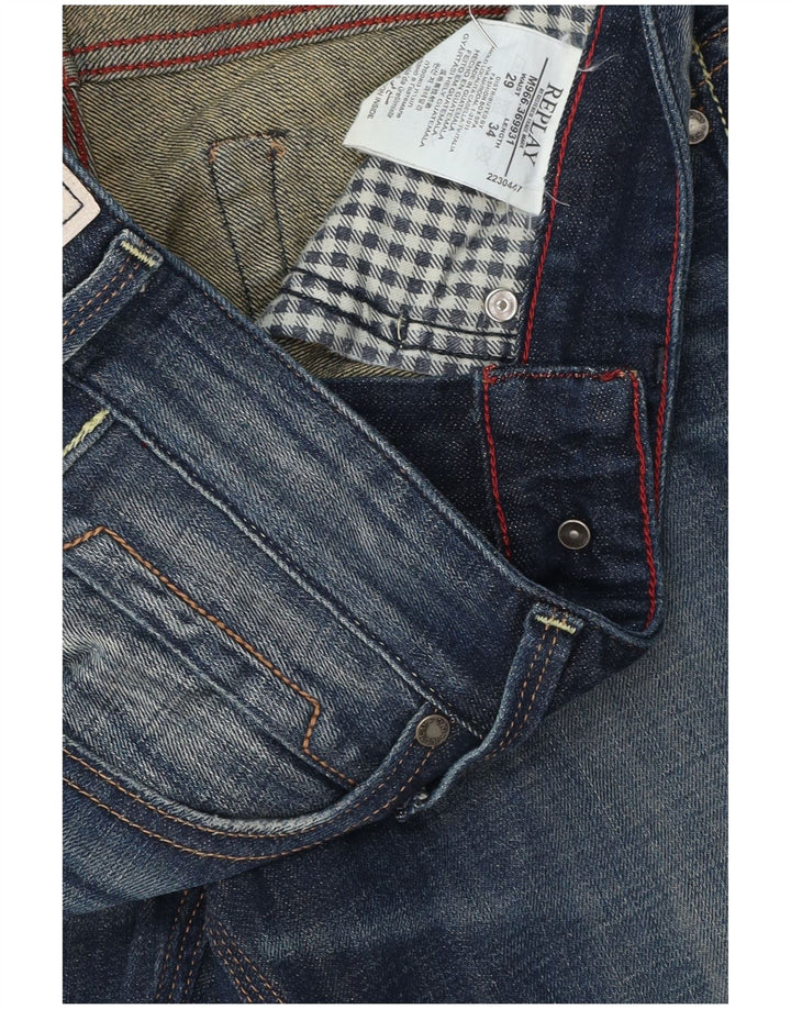 REPLAY Womens Jeto Slim Jeans W29 L34 Blue Cotton