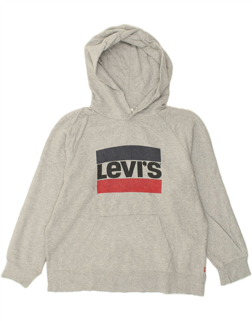 LEVI'S Mens Graphic Hoodie Jumper Medium Grey Cotton | Vintage Levi's | Thrift | Second-Hand Levi's | Used Clothing | Messina Hembry 