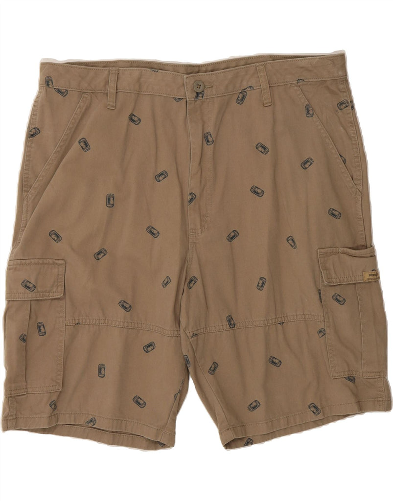 WRANGLER Mens Abstract Pattern Cargo Shorts W40 XL Brown Cotton Vintage Wrangler and Second-Hand Wrangler from Messina Hembry 