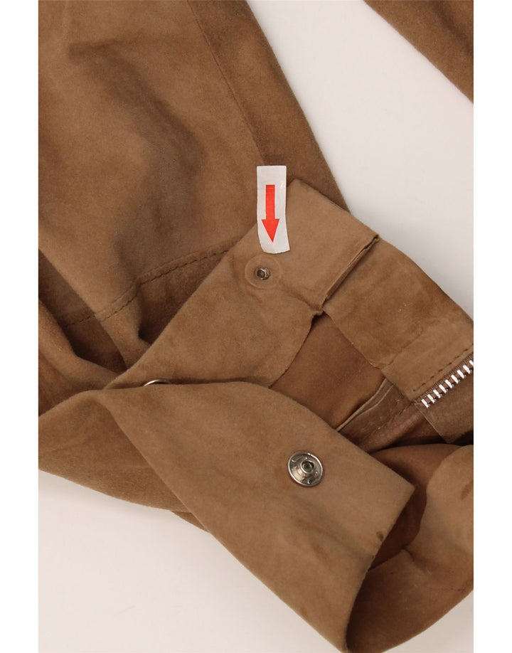 Vintage Womens Straight Suede Cargo Trousers IT 42 Medium W30 L25 Brown